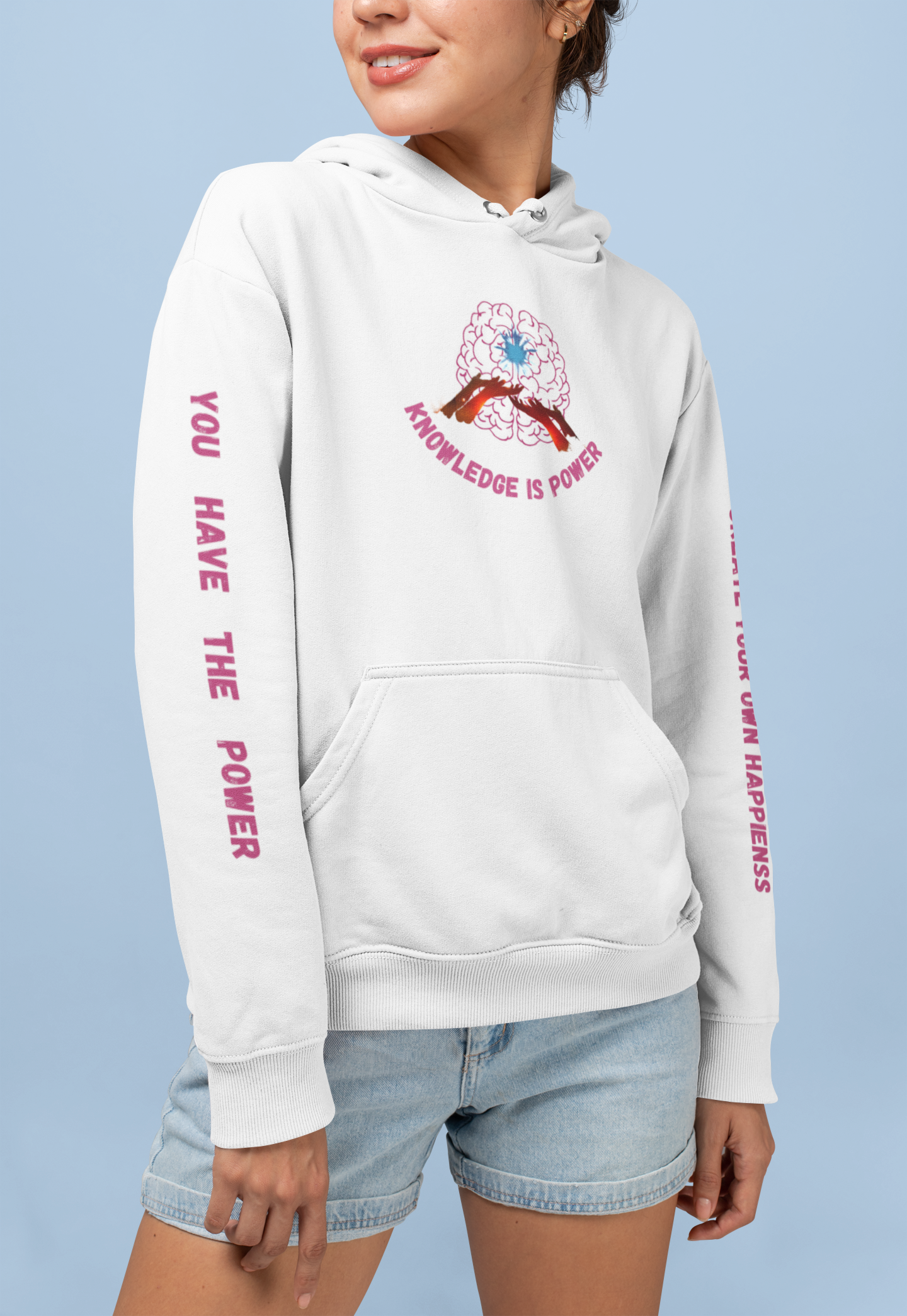 Knowledge is Power Hoodie - White